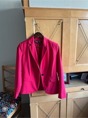 Zara Hot Pink Single-Button Blazer